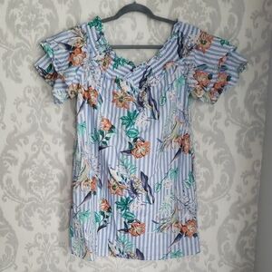 Floral Striped Women's Top